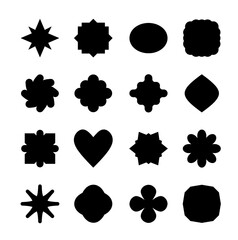 Poster - A series of vector frame labels. Shape design elements of special offers in retro colors, frame icons, black notes.