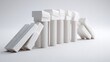 © เด็กชาย นุ่มนิ่ม - financial trouble bankruptcy recovery concept. White geometric blocks arranged in a dynamic sequence.