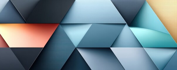 Poster - Abstract composition of geometric and gradient colored triangles