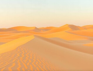 golden desert dunes at sunrise.