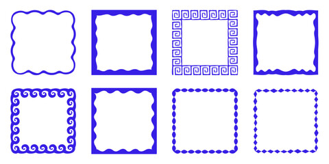Aufkleber - Vector set of hand drawn cut out style  frames and borders - abstract design elements for decoration or logo design templates, prints, placards, posts in modern minimalist style with copy space for te