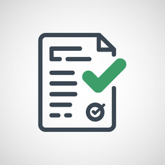 Aufkleber - Document icon vector, Contract document icon, Agreement sign symbol