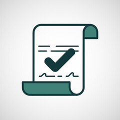 Aufkleber - Document icon vector, Contract document icon, Agreement sign symbol