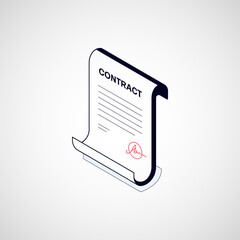 Aufkleber - Document icon vector, Contract document icon, Agreement sign symbol