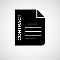 Aufkleber - Document icon vector, Contract document icon, Agreement sign symbol