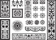 © Pritam - Set of Mexican decorative frames and borders in black silhouette style. Includes floral, geometric, and papel picado inspired patterns, festive folk art motifs