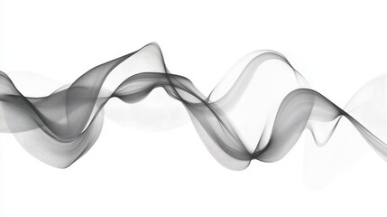 Leinwandbilder - Abstract gray flowing lines create a wave like pattern against a plain white background design element