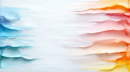 Poster - This artwork features a seamless blend of soft blue, orange, and red tones, creating an abstract atmosphere filled with gentle waves and fluid transitions.
