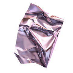 Poster - Crumpled metallic sheet reflecting soft light in an artistic arrangement on a clean surface