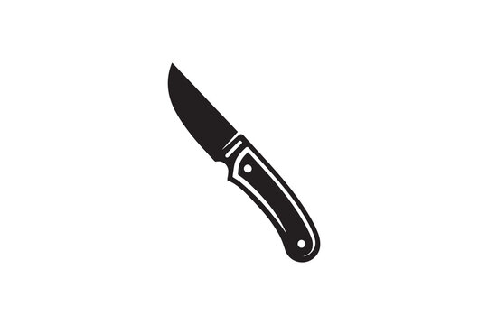 A cutter knife  silhouette with a simple, understated design set against a white background. 