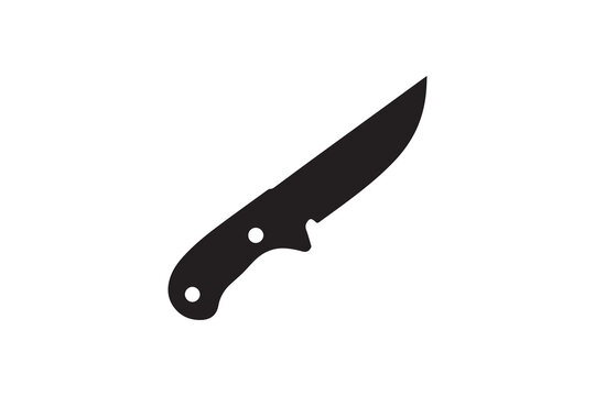 A cutter knife  silhouette with a simple, understated design set against a white background. 
