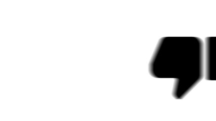 Poster - Animation set, thumb down symbol. Animations: transparency, zooms, transition top to down, transition left to right, slide up to down, slide left to right