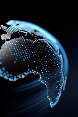 Fototapete - a globe with a blue and white swirl around it. the globe is surrounded by a blue and white pattern
