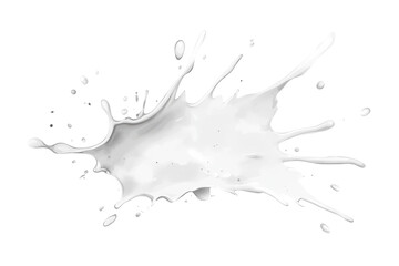 Poster - A dynamic splash of white liquid, exploding outwards against a stark black backdrop; exhibiting texture and varying thicknesses