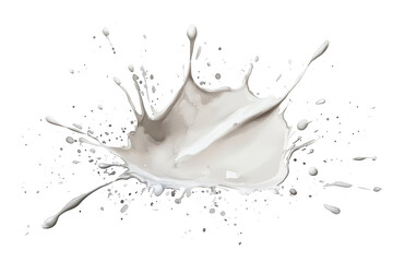 Poster - A dramatic, high-contrast image of a white liquid exploding against a black background, showcasing intricate details of its texture and movement
