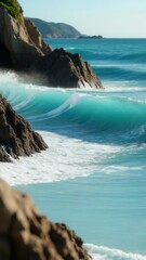 Poster - A surfer rides a wave in the ocean, capturing the thrill and excitement of this adventure
