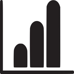 Poster - A simple black and white bar graph illustration showing increasing values on a light gray background