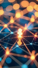 Aufkleber - A person stands in front of a network of dots, great for illustrating ideas and concepts