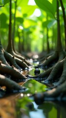 Poster - A group of trees standing near a serene stream