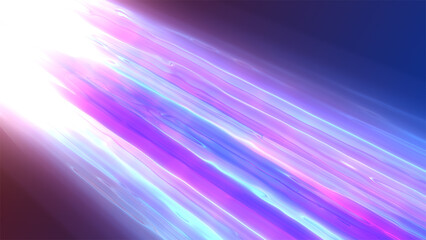 Poster - Vibrant neon light streaks in shades of purple, blue, and pink create an electric futuristic background