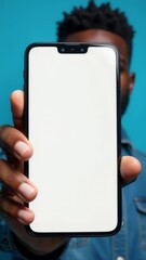 Poster - A person holds up an empty smartphone screen