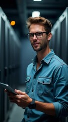 Poster - A person holds a cell phone, ready to make a call or check the screen