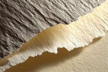 Poster - An abstract close-up of handcrafted paper with a rough, textured surface, demonstrating a tactile and artisanal quality, perfect for backgrounds and creative projects.