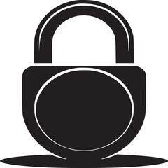 Poster - A simple black and white illustration of a closed padlock on a white background in vector format