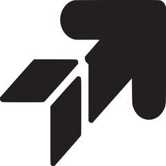 Poster - A graphic depiction of a black arrow pointing upwards and to the right on a white background space