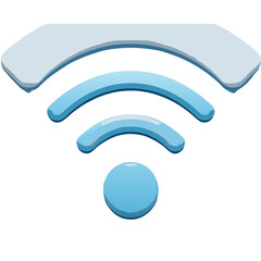 Aufkleber - Stylized Blue WiFi Signal Icon with Rounded Shapes