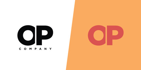 Aufkleber - Letter O and P, OP logo design template. Minimal monogram initial based logotype.