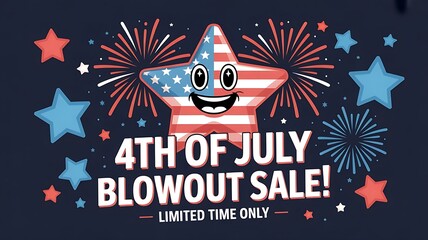Aufkleber - Fourth of July sale design for advertising, banners, leaflets and flyers. created with generative ai