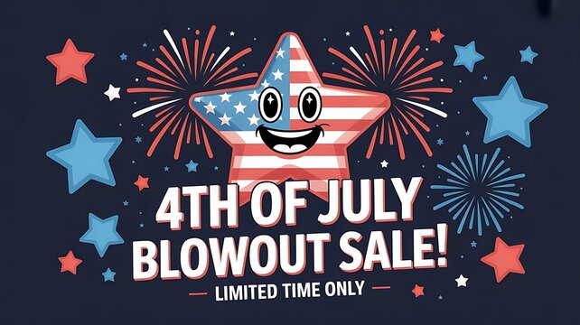 Fourth of July sale design for advertising, banners, leaflets and flyers. created with generative ai