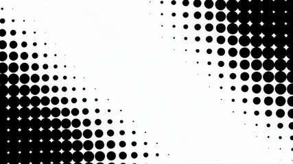 Poster - Abstract animation of black and white halftone shapes forming staircase pattern in seamless loop, minimalist geometric background