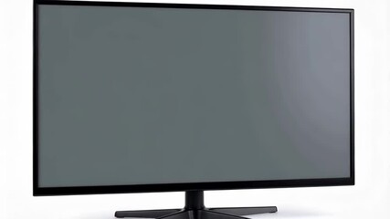Leinwandbilder - Modern flat screen monitor on a stand against a bright white background in a studio setting for advertising and technology concepts