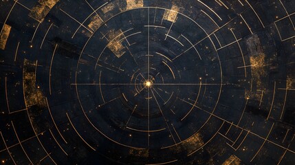Wall Mural - Ancient starmap made from shimmering energy lines