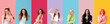 © Pixel-Shot - Set of many beautiful women with different hairdo on color background