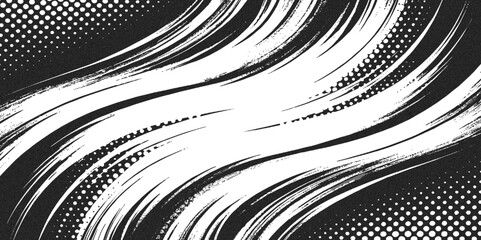 Aufkleber -  wavy lines and halftone dots graphic design  versatile and stylish element monochrome background .
