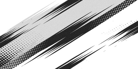 Aufkleber -  black and white abstract grunge background featuring halftone patterns and brush stroke textures.