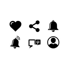 Fototapete - Social media icons heart share notification bell user profile connect network communication interface design