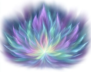 Poster - Ethereal Pastel Flower Glowing Digital Art with Dreamy Atmosphere