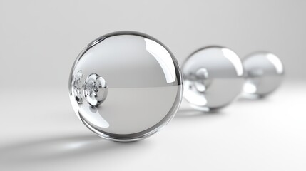 Poster - Abstract arrangement showcasing clear glass spheres creating distorted reflections