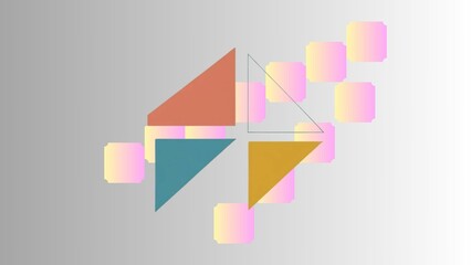 Aufkleber - Abstract geometric shapes background with triangles and squares for graphic design projects use cases