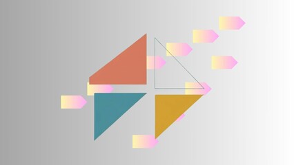 Aufkleber - Abstract geometric triangles design with gradient arrows modern creative background illustration graphic art