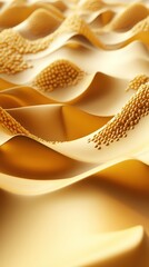 Poster - Abstract depiction of granulated texture forming golden and beige undulating dunes