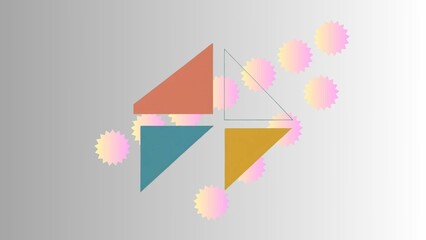 Aufkleber - Abstract geometric background with colorful triangles and radial gradient shapes design concept art