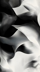 Poster - Abstract flowing forms in monochrome palette with textured ethereal design