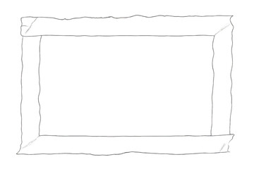 Poster - Transparent adhesive tape forming rectangular border against checkered surface, providing minimalist framing for graphic design or photographic content
