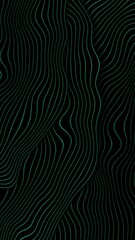 Aufkleber - Abstract black waves with cyan blue lines minimal elegant motion background. Vertical looped video animation