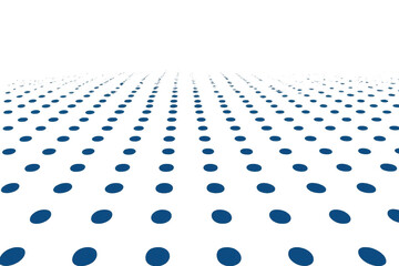 Poster - Blue dots are arranged in a grid pattern, creating a sense of perspective on a transparent background, ideal for modern and technological designs